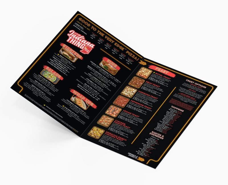 Pizza King Takeout Menu Inside